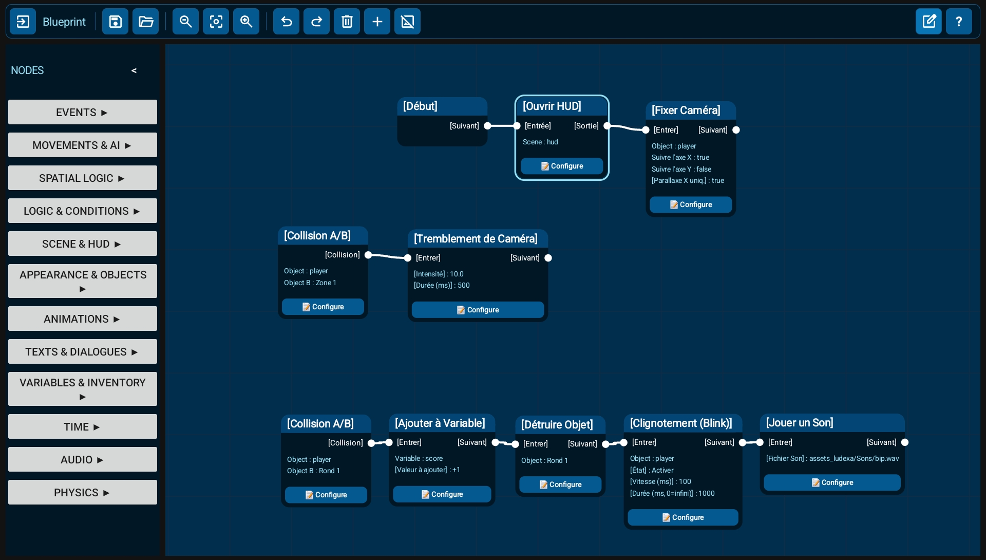 Tablet Blueprint system interface